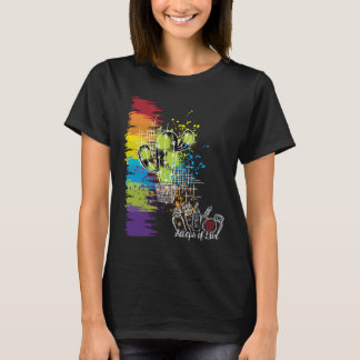 Scraps of Love Colourful Cactus Dark T-Shirt