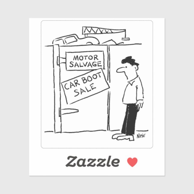 Scrapyard Has Car Boot Sale Cartoon. (Sheet)