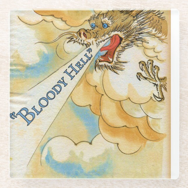 Scrared Dragon Glass Coaster (Front)