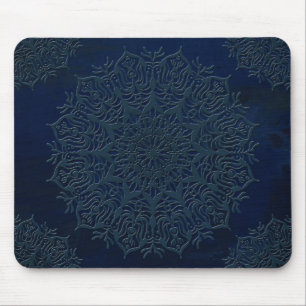 scrashed brushed metalic texture embossed floral mouse mat