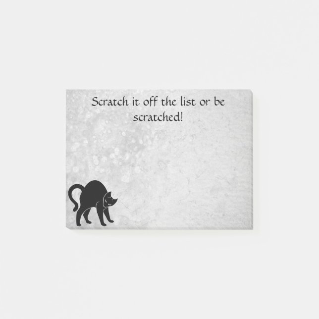 Scratch it off the list or be scratched! Cat 4x3 Post-it Notes (Front)