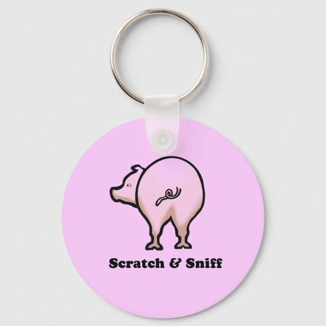Scratch n Sniff baby t-shirt Key Ring (Front)
