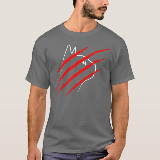 Scratch the Cat funny T-Shirt (Front)