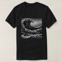 Scratchboard Graphic Tsunami