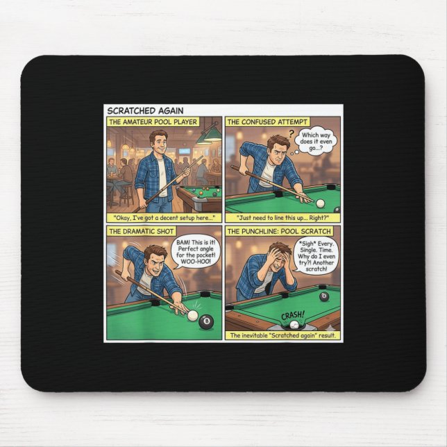 Scratched Again ol Funny Comic Mouse Mat (Front)