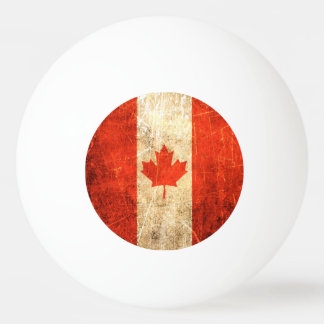 Scratched and Worn Vintage Canadian Flag Ping Pong Ball