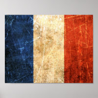 Scratched and Worn Vintage French Flag