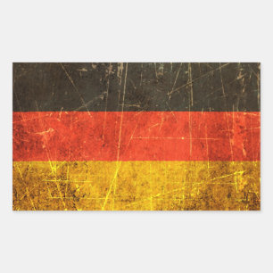 Scratched and Worn Vintage German Flag Rectangular Sticker