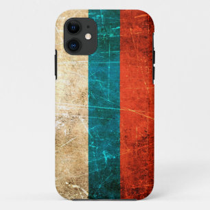 Scratched and Worn Vintage Russian Flag iPhone 11 Case