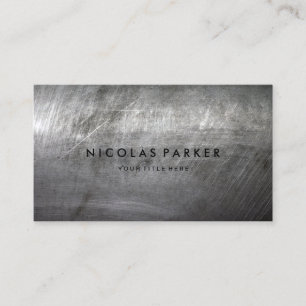Scratched Brushed Metal Texture Business Card