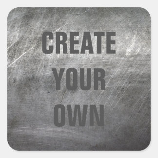 Scratched Brushed Metal Texture Square Sticker