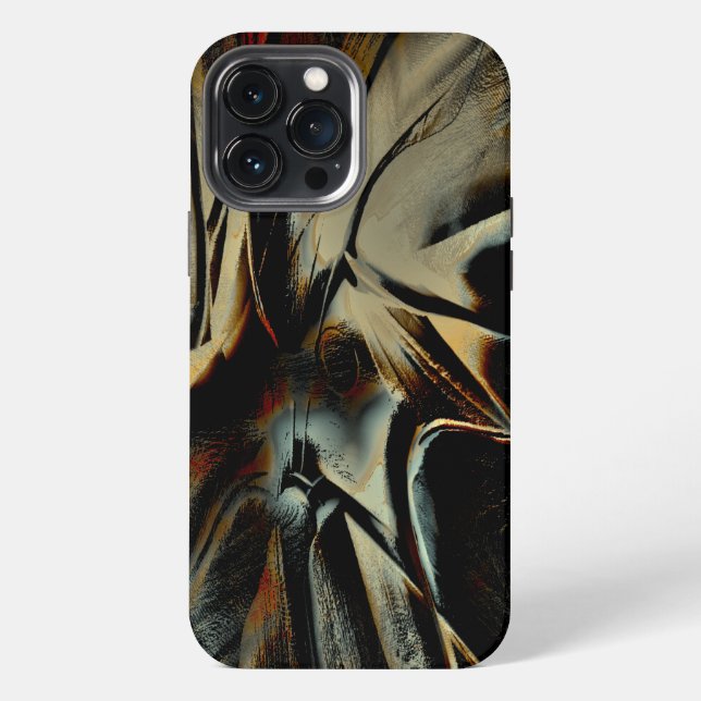 Scratched dark satin texture rumpled virtual cloth iPhone case (Back)