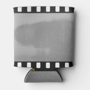 Scratched film strip, vintage placeholder. can cooler