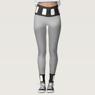 Scratched film strip, vintage placeholder. leggings