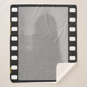 Scratched film strip, vintage placeholder. sherpa blanket