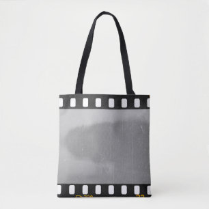Scratched film strip, vintage placeholder. tote bag