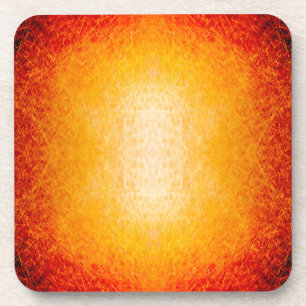 Scratched glowing fireball coaster