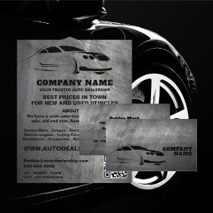 Scratched Metal Effect, Auto Dealer Business Card
