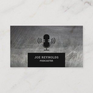 Scratched Metal Effect, Podcaster, Podcast Business Card