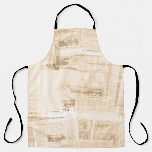 Scratched paper: old newspaper background. apron (Front)