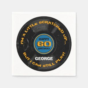 Scratched Record 60th Birthday Napkin