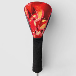 Scratched red ribbons simulating movement golf head cover