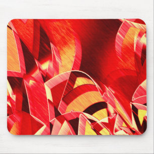 Scratched red strip simulating movemen over orange mouse mat