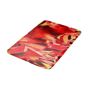 Scratched red strip simulating movement bath mat