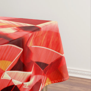 Scratched red strip simulating movement tablecloth