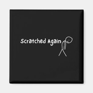 Scratched Sad Stick Figure Funny Billiards ol Magnet