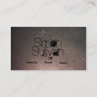 Scratched Stainless Business Cards