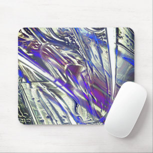 Scratched traces on silver texture under blue fume mouse mat