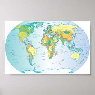 Scratched World map Poster