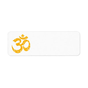 Scratched Yellow Yoga Om Symbol