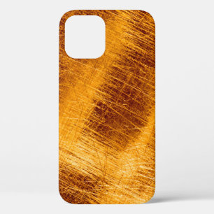 Scratches on a metallic gold background. abstract, iPhone 12 case