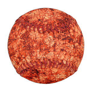Scratches on scratches on a lightly spotted coral baseball