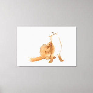 Scratching fox canvas print