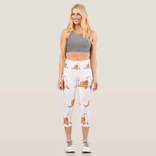 Scratching fox capri leggings