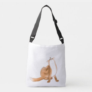 Scratching fox crossbody bag
