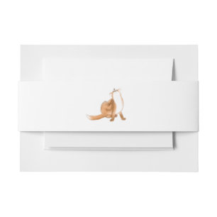 Scratching fox invitation belly band
