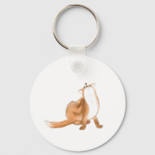 Scratching fox key ring