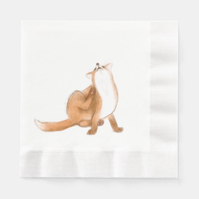 Scratching fox napkin (Front)