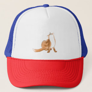 Scratching fox trucker hat