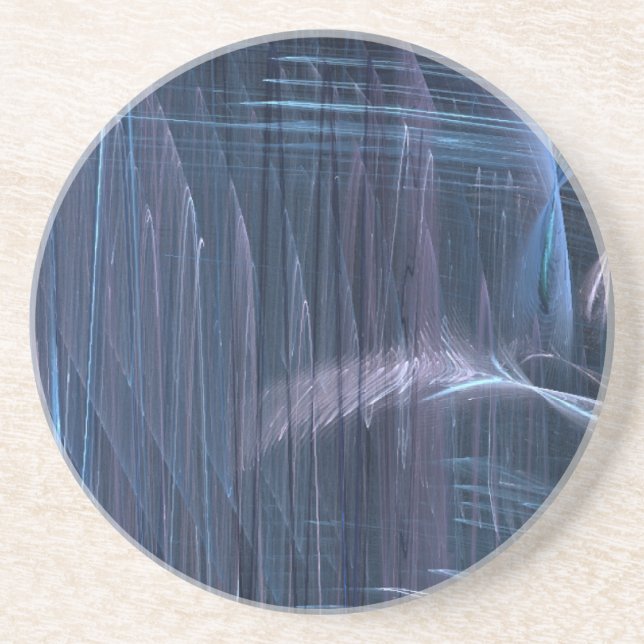 Scratchy Record Sound Waves in Blue Coaster (Front)