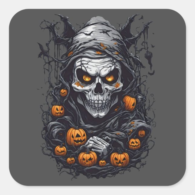 Scray Halloween Design Square Sticker (Front)