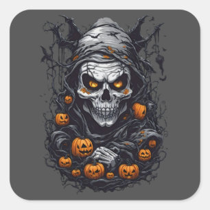 Scray Halloween Design Square Sticker