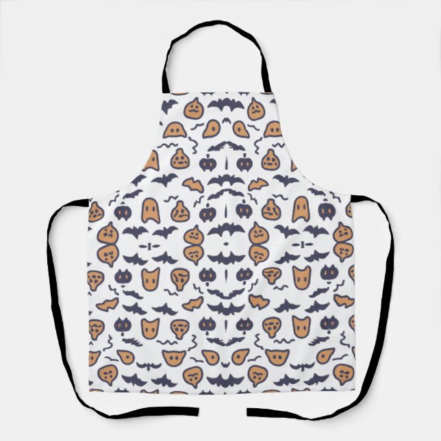 Scray Halloween Pumpkin Pattern Apron (Front)