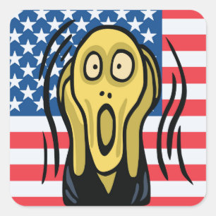 Scream American Square Sticker