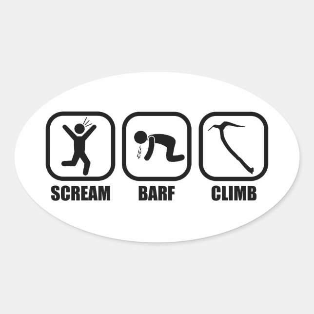 Scream Barf Climb Oval Sticker (Front)