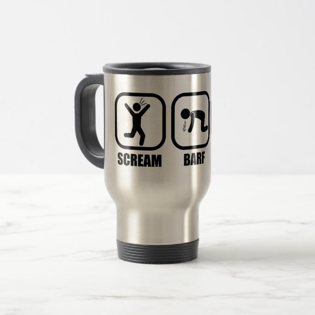 Scream Barf Climb Travel Mug (Front Left)